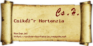 Csikár Hortenzia névjegykártya